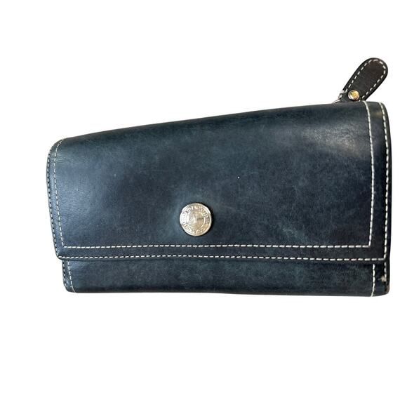 Coach Black Leather Trifold Wallet with Pink Interior & Zip Pocket – 7.5” x 4” - Picture 1 of 8